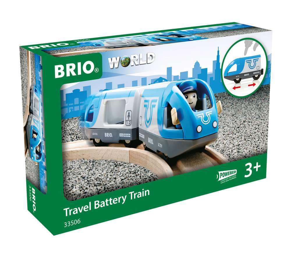 BRIO World Travel Battery Train - Battery-Powered Wooden Train Set for Kids 3+ 20