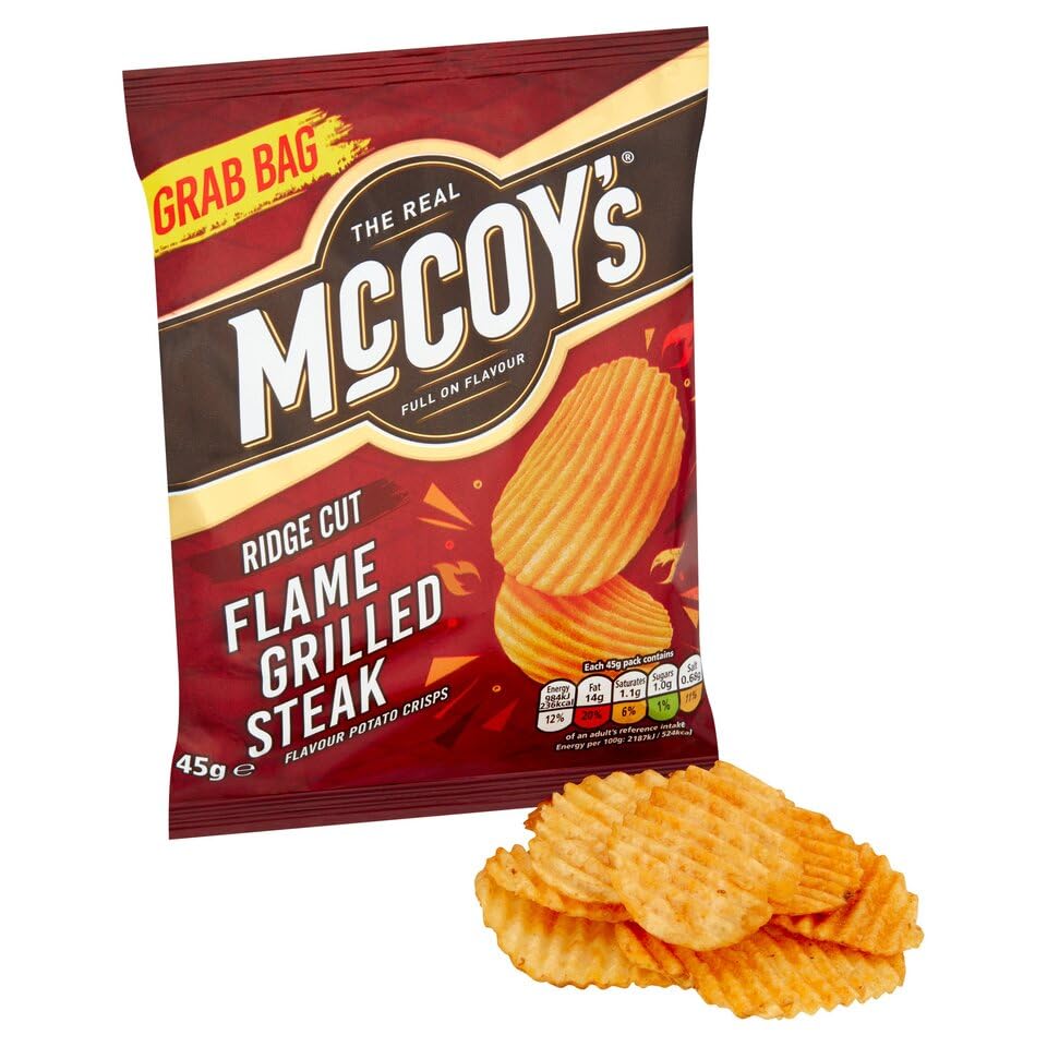 McCoys Flame Grilled Steak Grab Bag Crisps 45g (Multipack of 36) 7