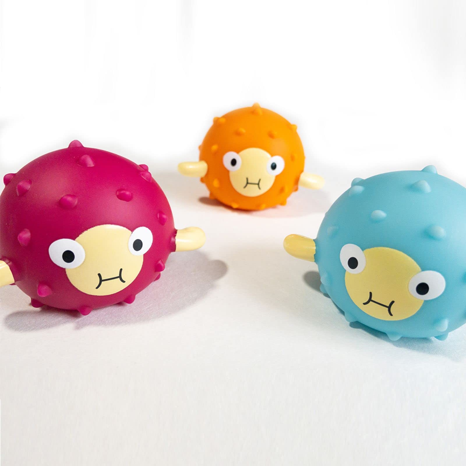 Splash About Pufferfish Sensory Bath Toys - Pack of 3, Latex Rubber Floating Toys for Babies 10 Months+ 5