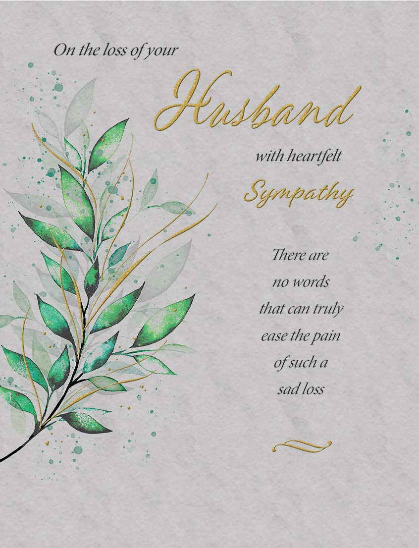Piccadilly Greetings Sympathy Husband Card | 8 x 6 Inches | Made in the UK