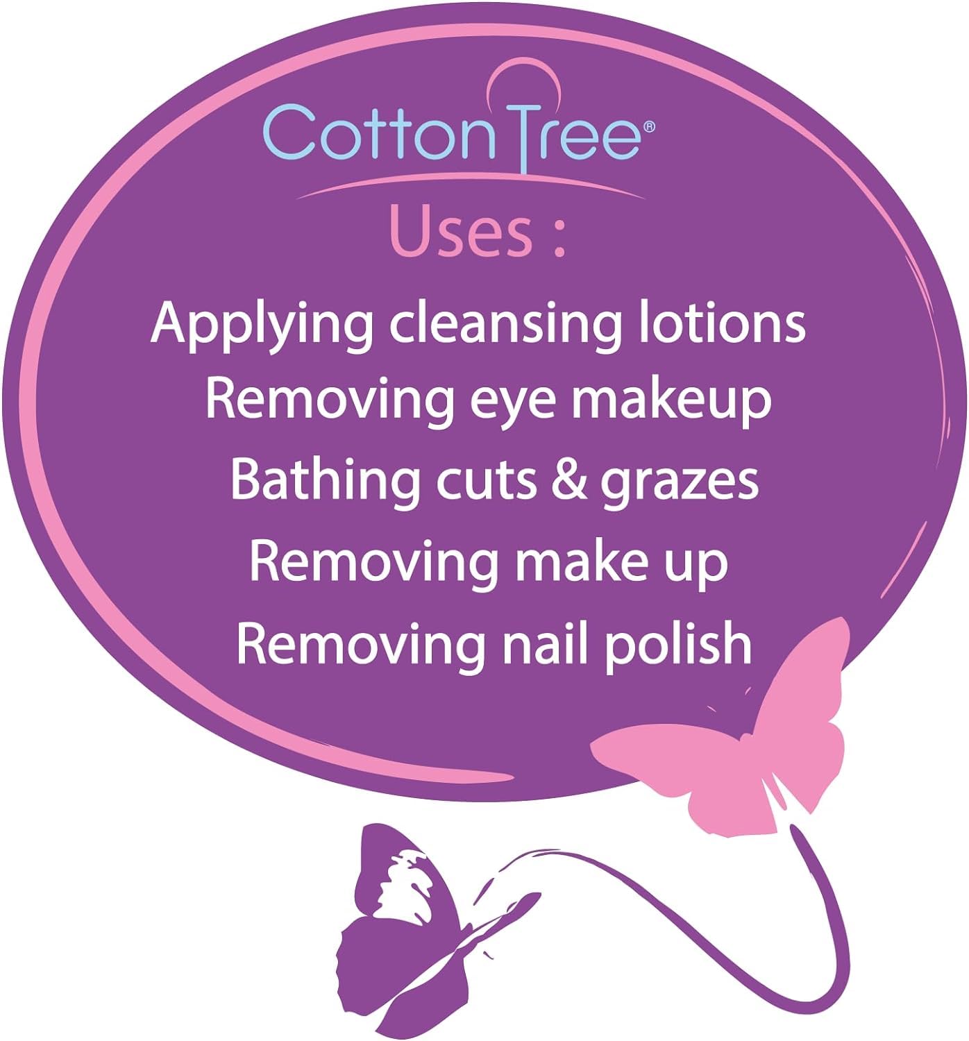 Cotton Tree Cotton Wool Pads – 2 x 80 Pads, Soft & Gentle 100% Pure Cotton for Skincare & Makeup Removal 3