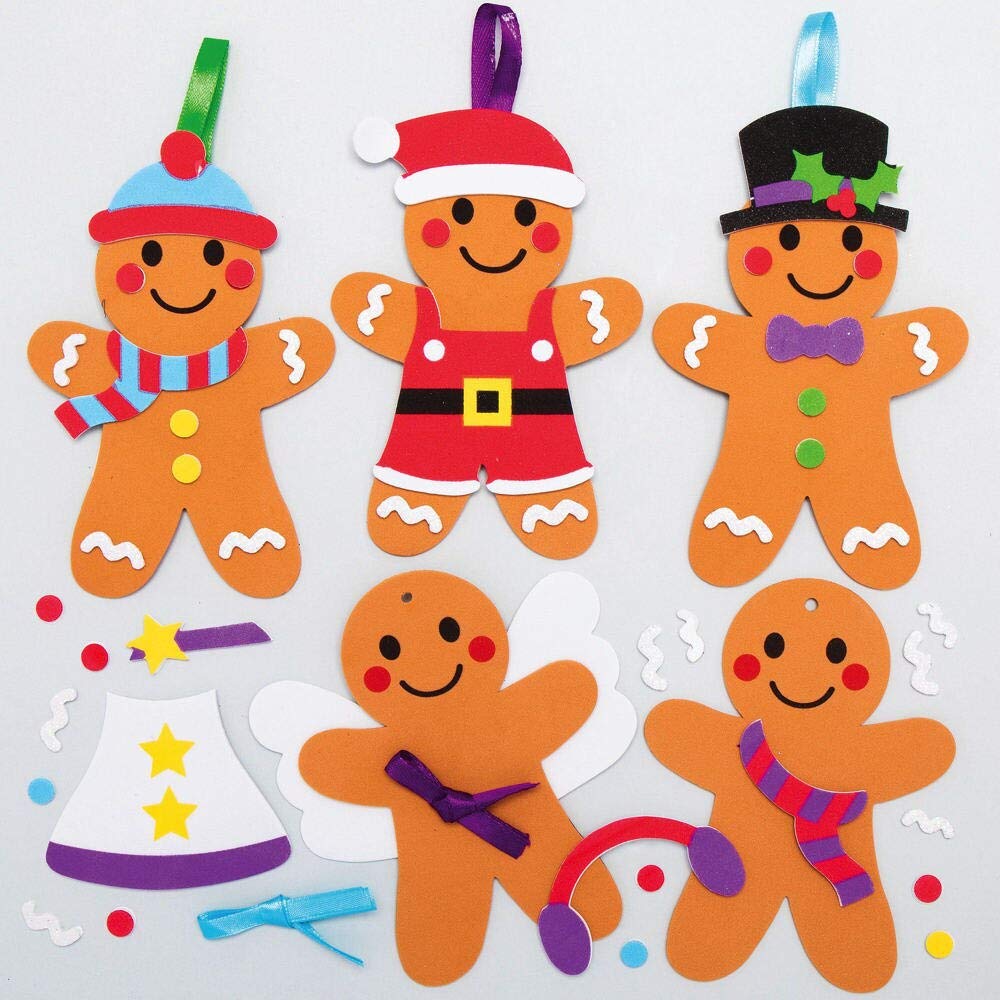 Baker Ross - Gingerbread Man Mix and Match Craft Kit - Pack of 8