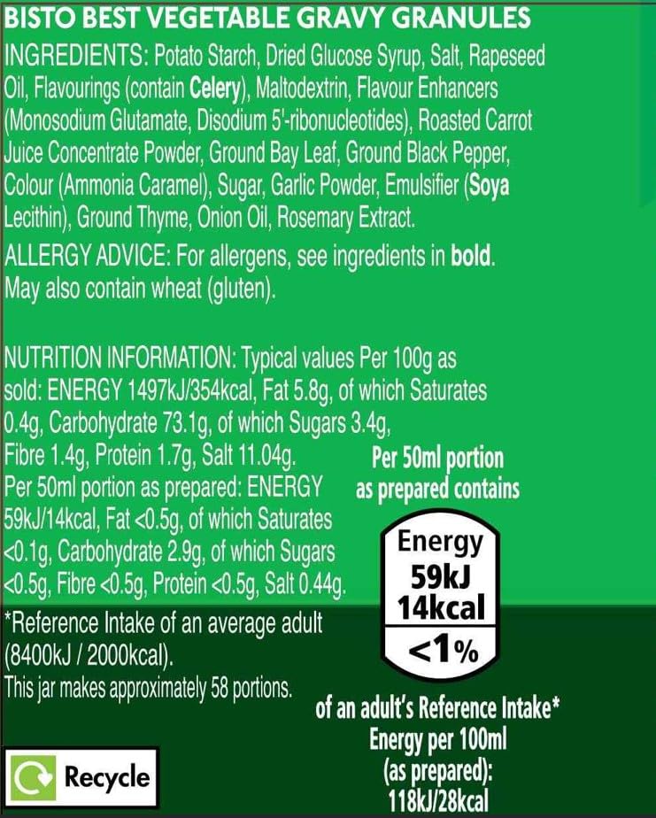 Bisto Best Gemüsesoßengranulat, vegan, 230 g Glas (1er Pack) 3