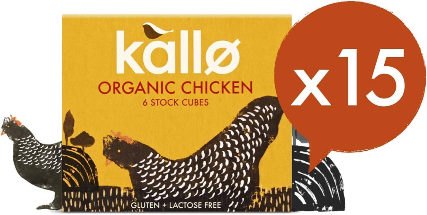 Kallo Organic Chicken Stock Cubes, Gluten Free & Lactose Free, No Artificial Additives, 90 Cubes (15 x 6) 5