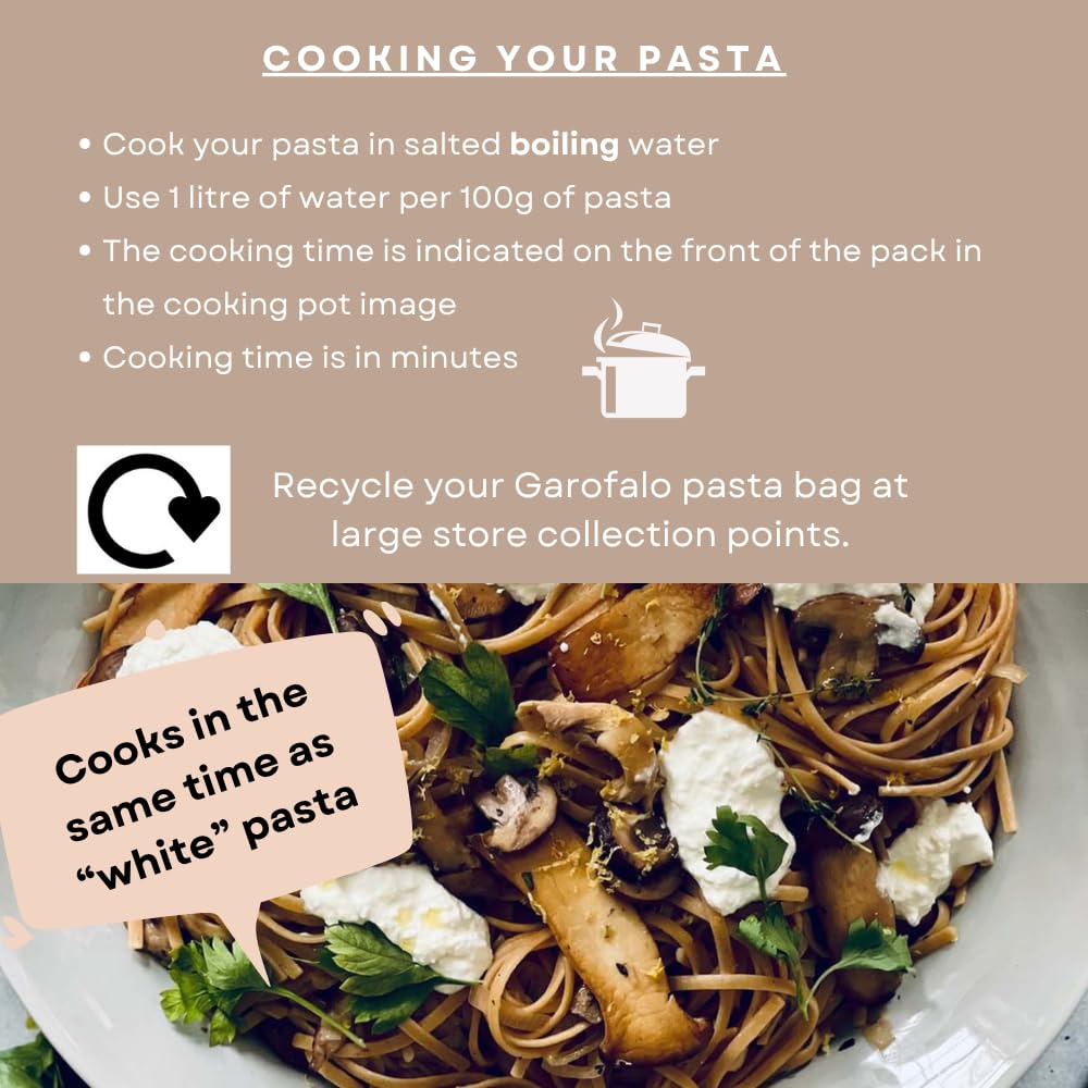 Garofalo Organic Wholewheat Linguine Italian Pasta, 500g 5