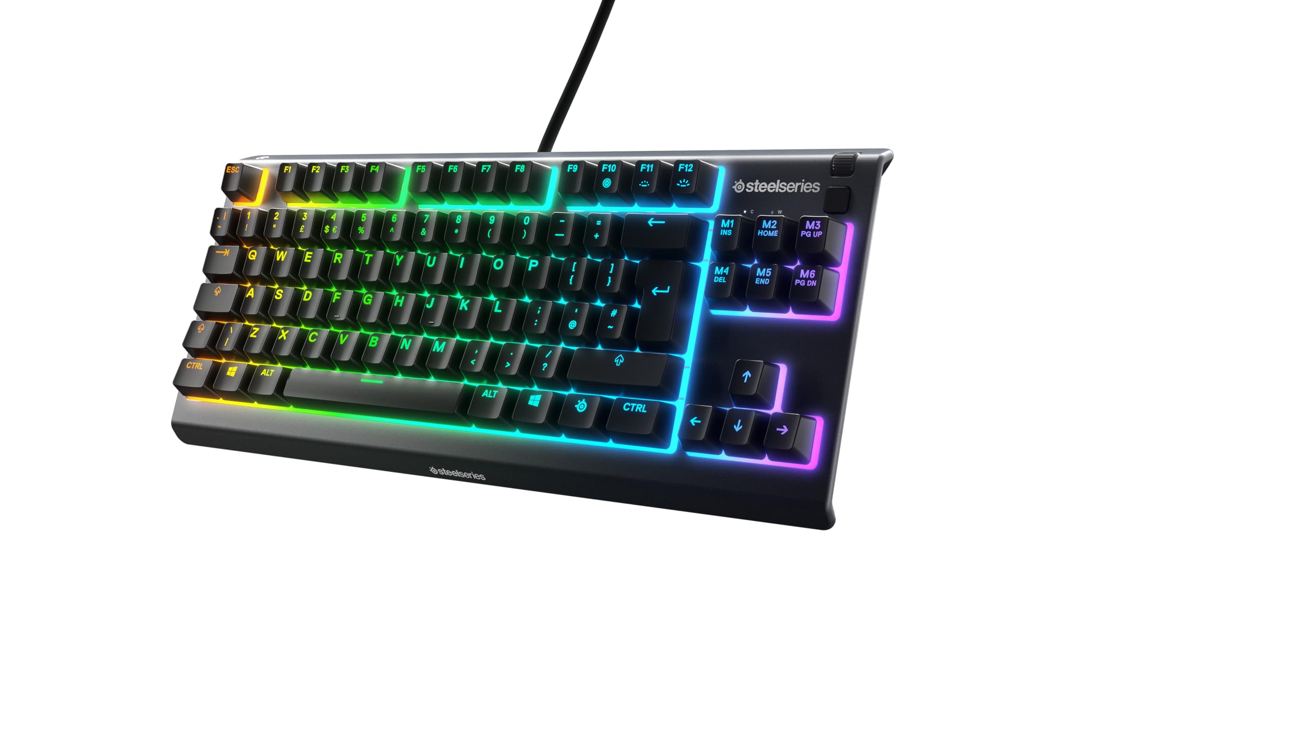 SteelSeries Apex 3 TKL RGB Gaming Keyboard - Tenkeyless Compact Design - IP32 Water & Dust Resistant - English QWERTY - Black