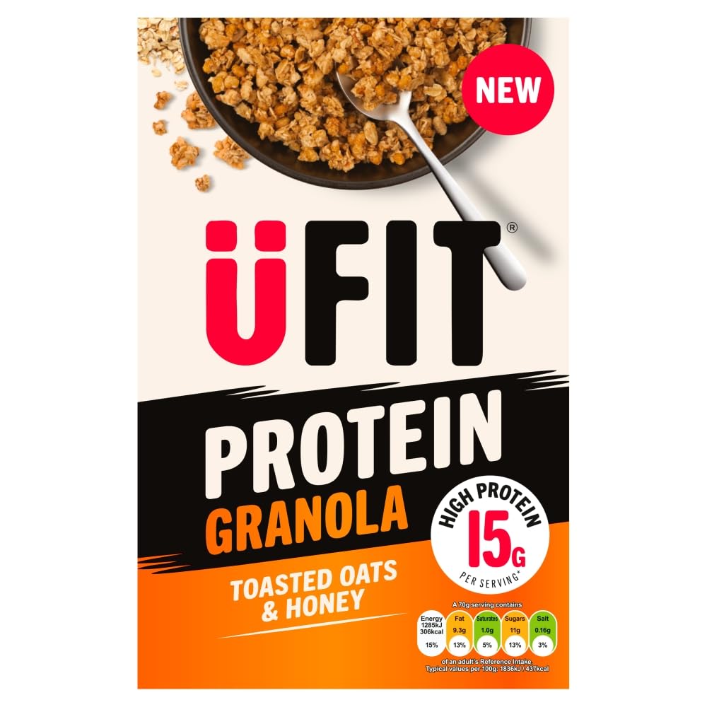UFIT Protein Granola Toasted Oats & Honey - 15g Protein per Serving | 375g