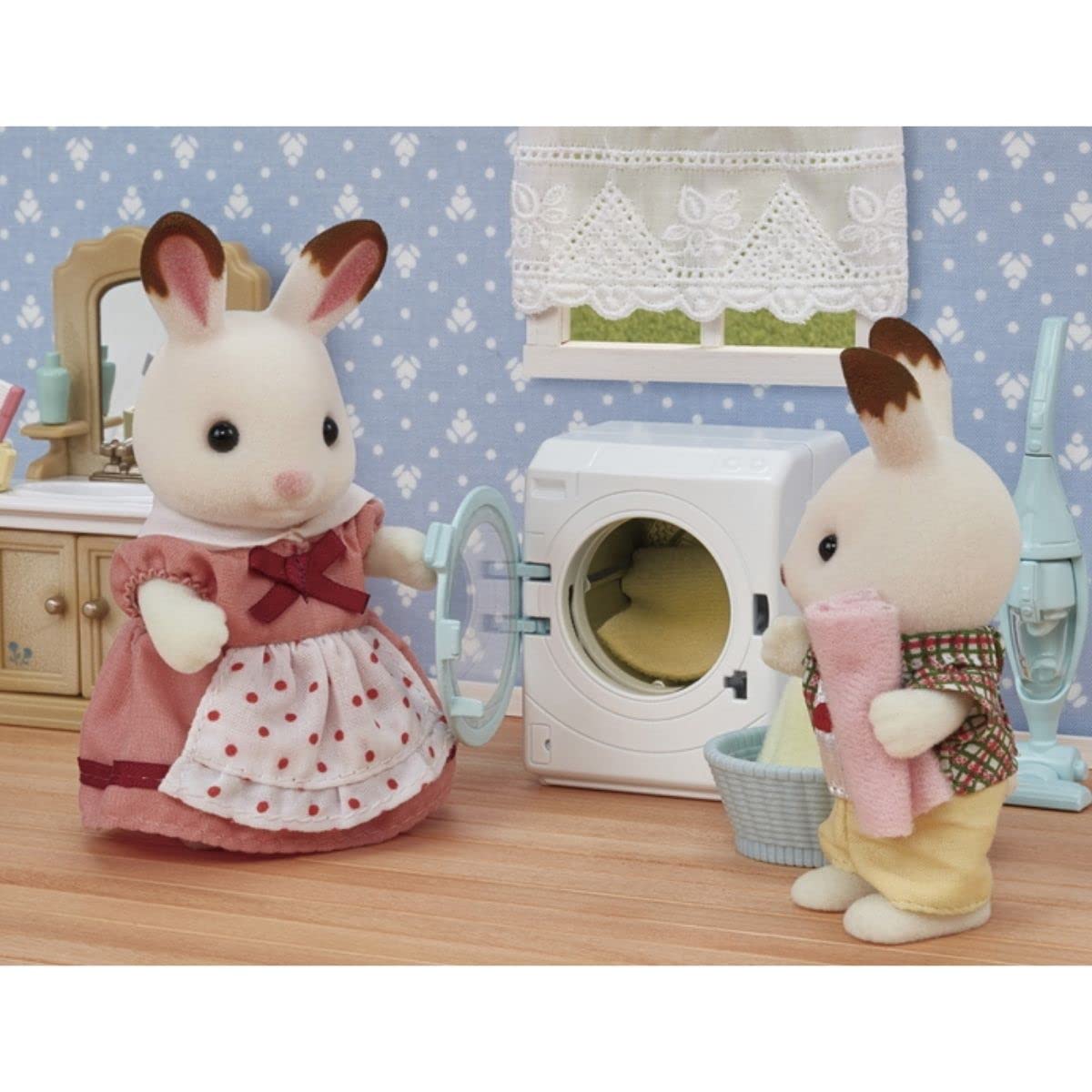 Sylvanian Families Laundry & Vacuum Cleaner Playset - Interactive Dollhouse Accessory 5445 6
