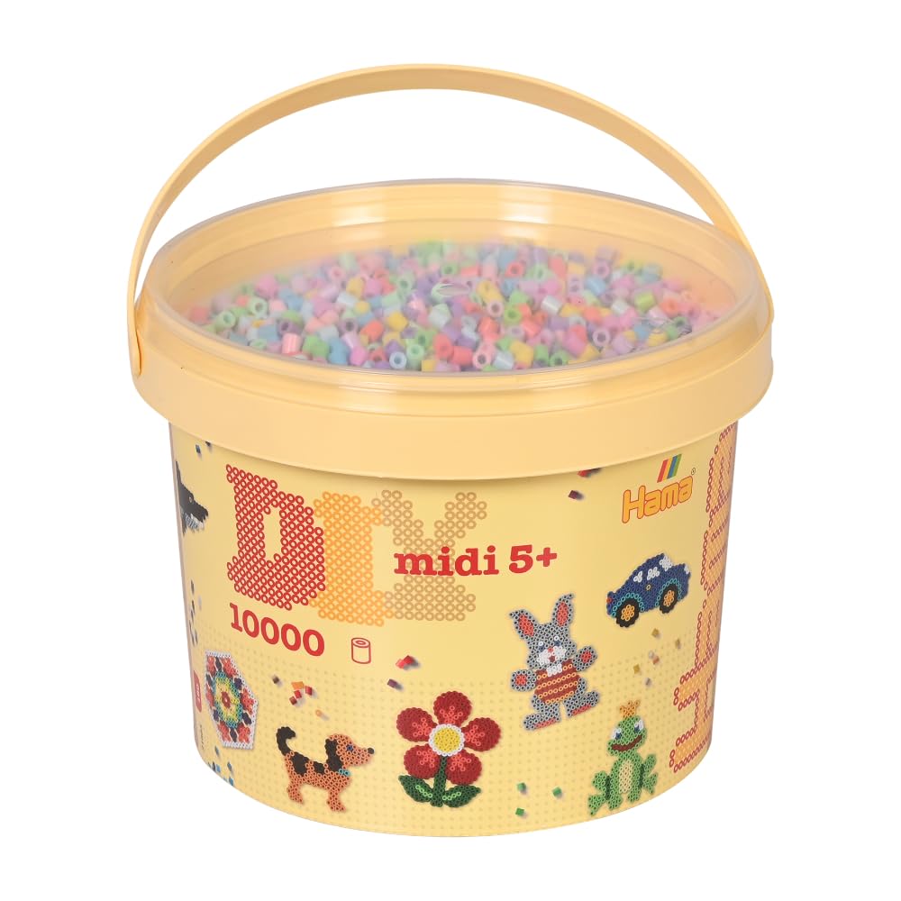 Hama DIY Midi Beads Bucket - 10,000 Fuse Beads for Creative Mosaic Art | Ages 5+