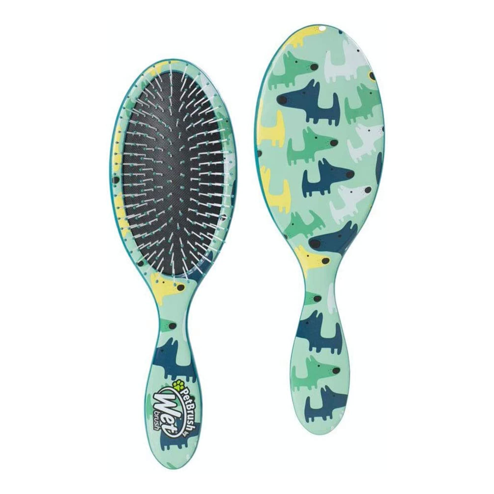 Wet Brush Pet Hair Brush - Large Dog Breed Detangler | Dog Camo | Ergonomic Handle