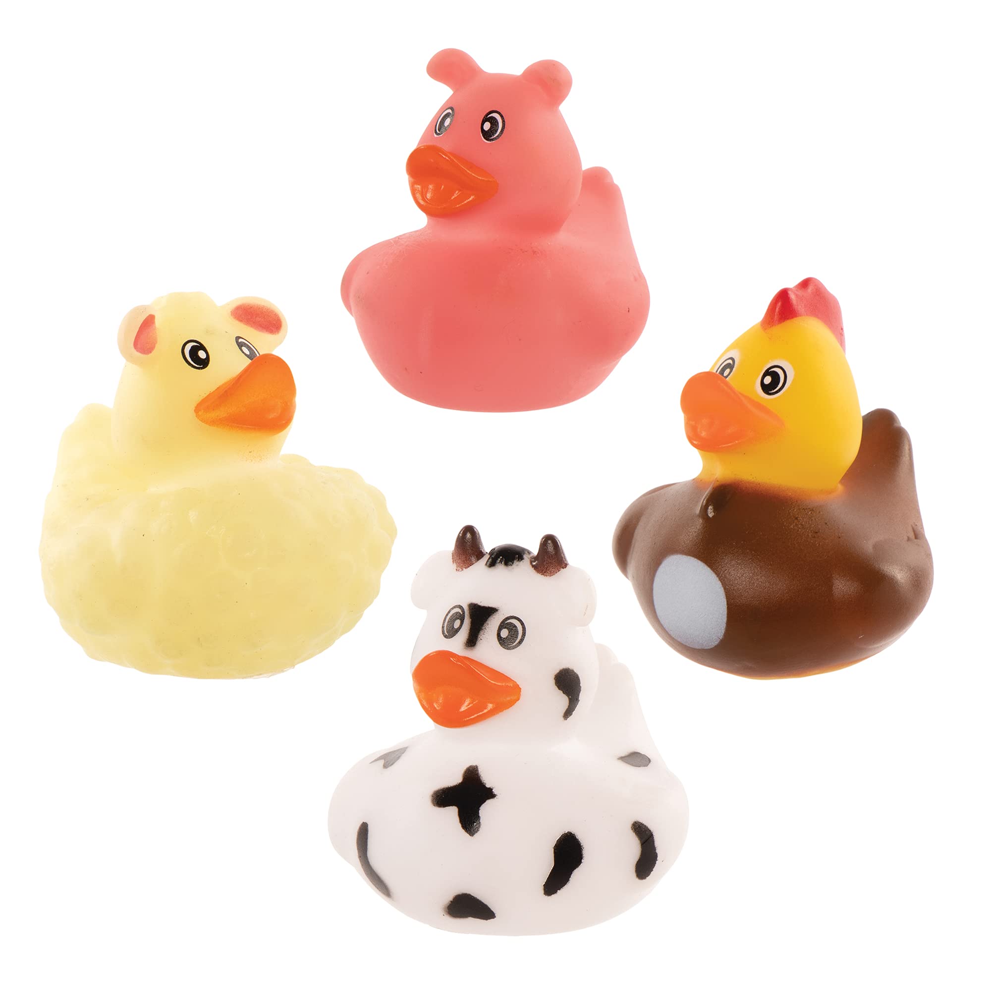 Baker Ross Farm Rubber Duck Bath Toys - Pack of 8 | 6 cm Ducks | Ages 3+