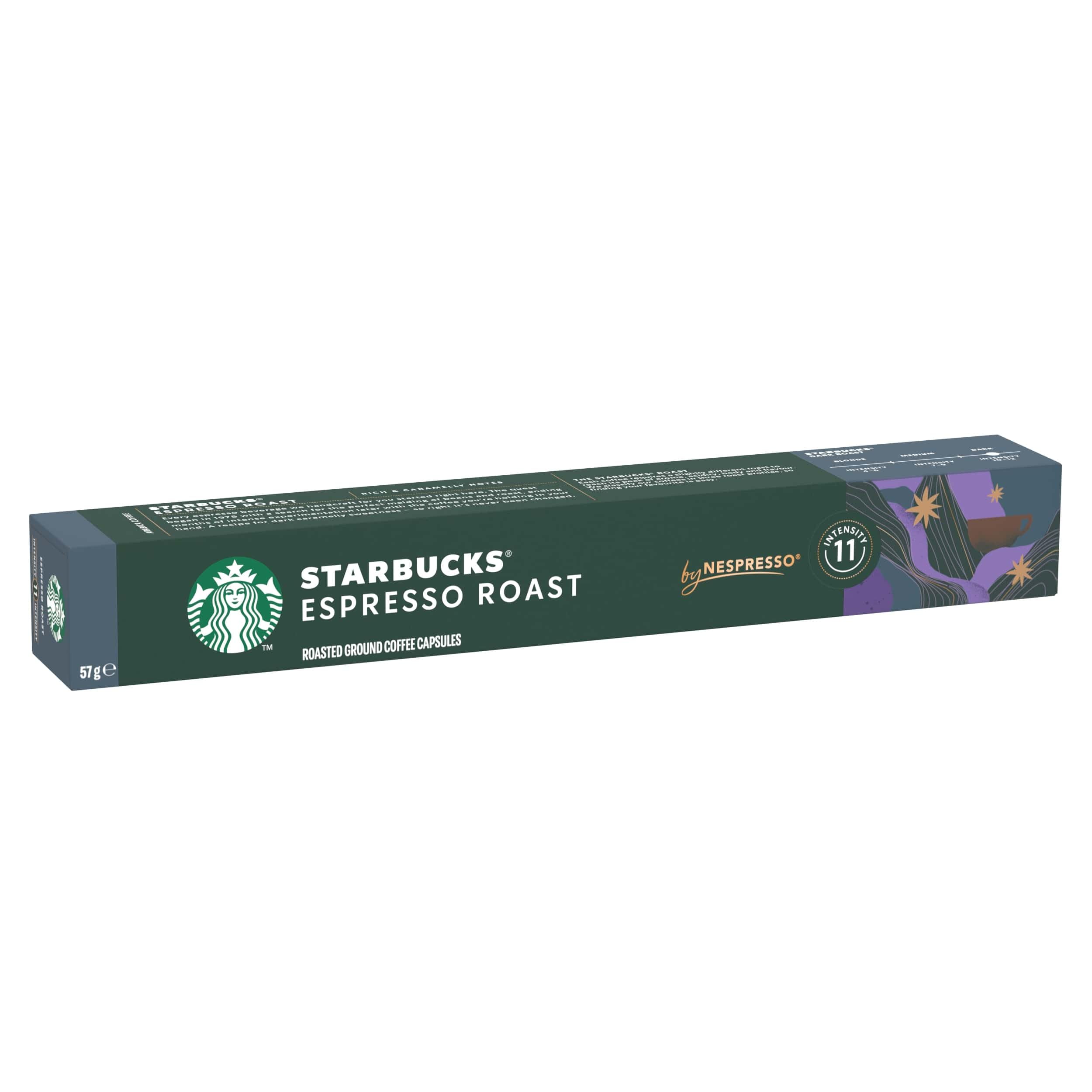 STARBUCKS Espresso Roast Dark Roast Coffee Capsules for Nespresso - 10 Count