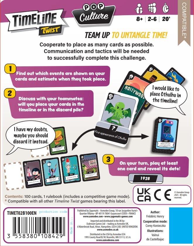 Zygomatic Timeline Twist: Popkultur-Kartenspiel für 2–6 Spieler 8