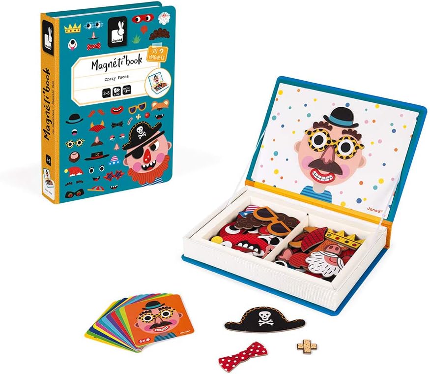Janod Magneti'Book Crazy Faces - Educational Magnetic Puzzle Game for Kids 5