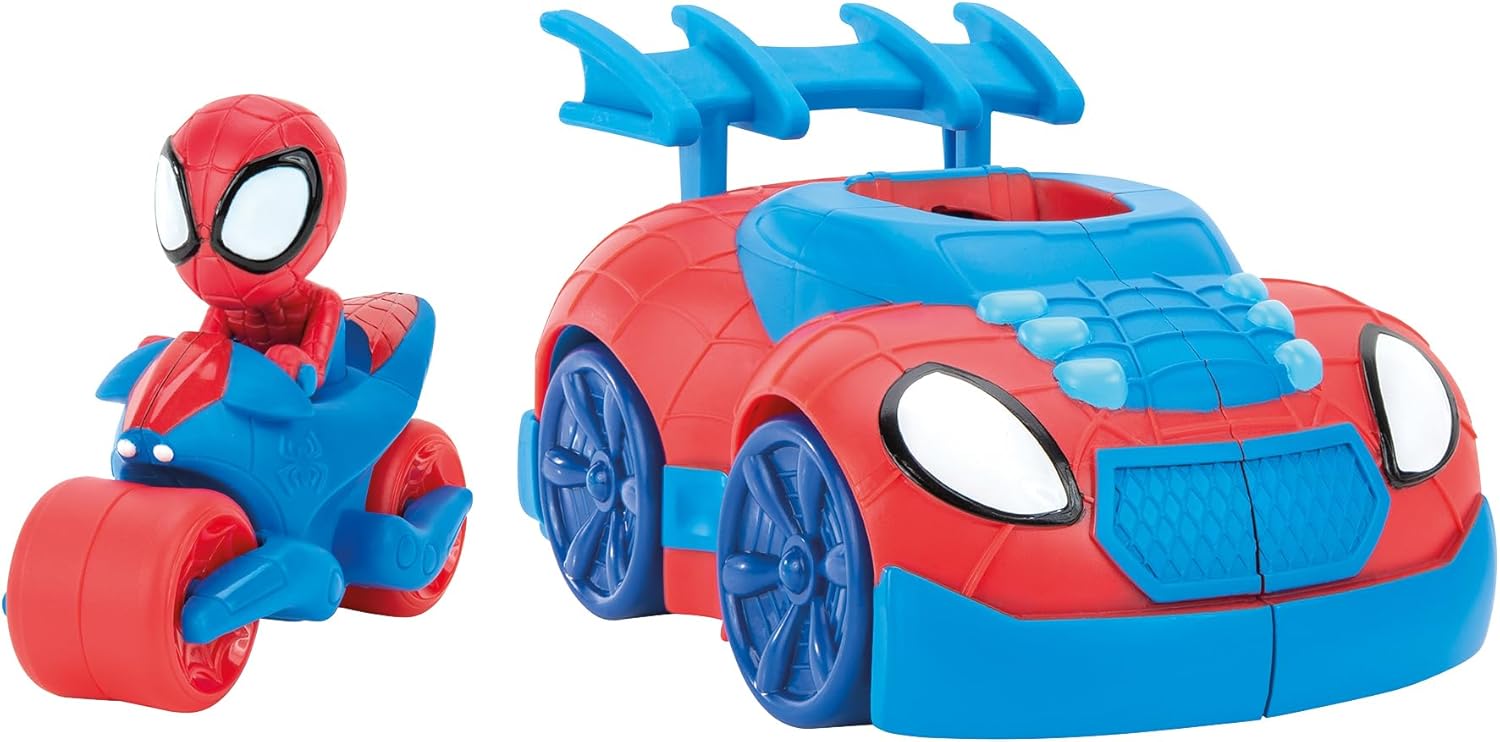 Spidey and Friends Web Strike 2-in-1 Vehicle - Launchable Web Cycle for Kids 3+