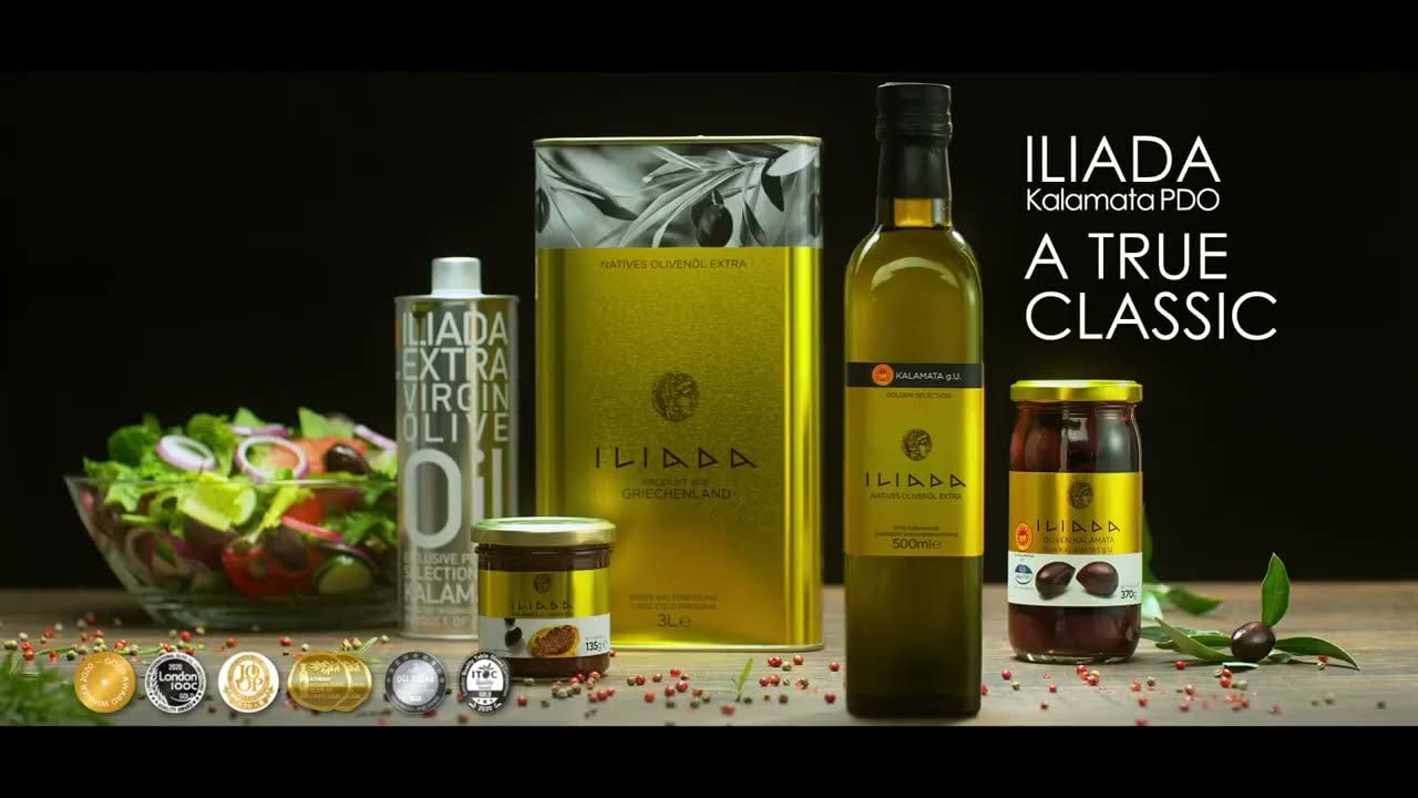 Iliada Kalamata Extra Virgin Olive Oil - Basil Flavored, 750 ml