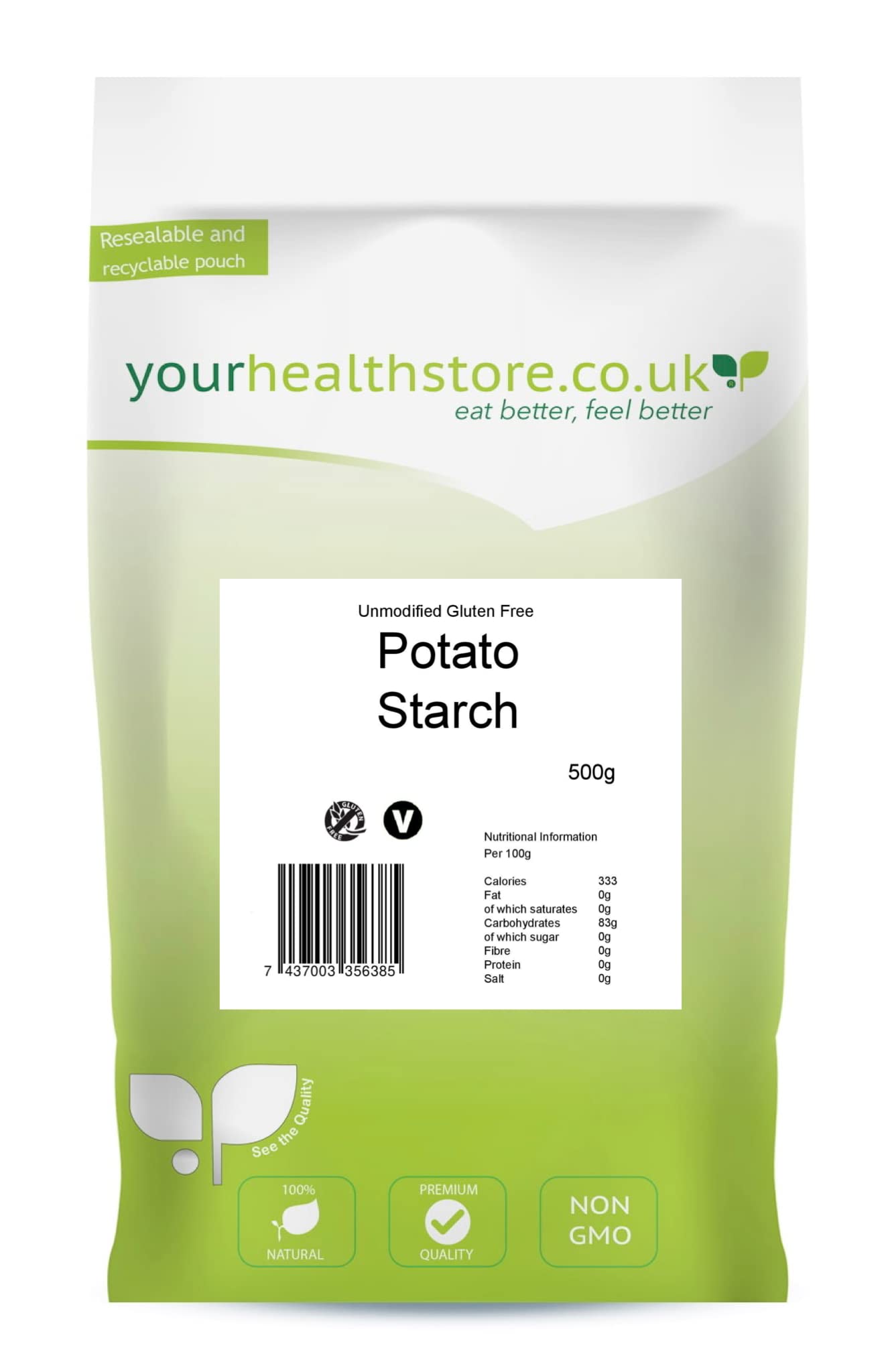 yourhealthstore - Unmodified Potato Starch 500g Gluten Free Non GMO