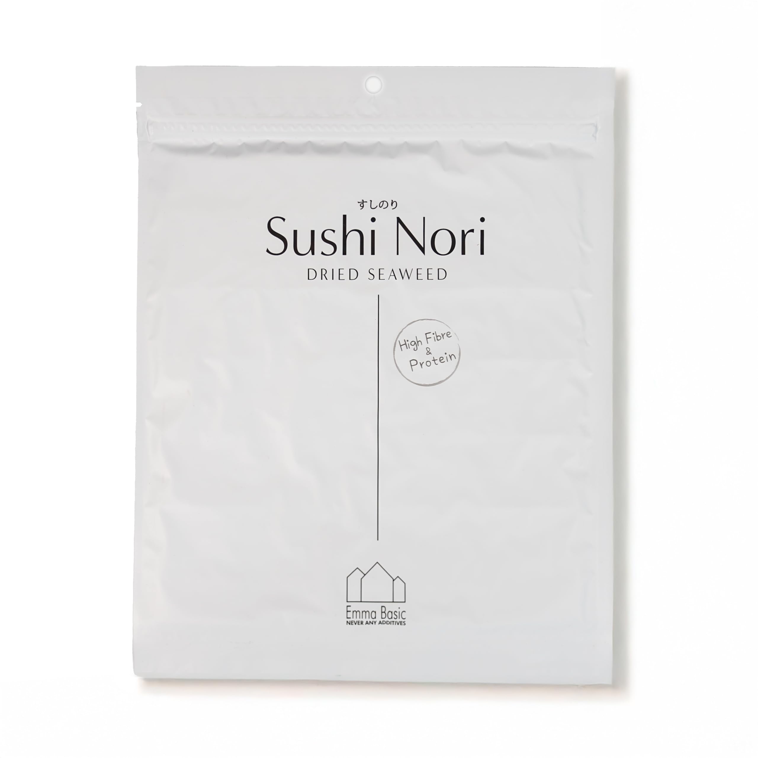 Emma Basic Seaweed Sushi Nori 5 Full Sheets - Young & Fresh, High Protein, High Fibre