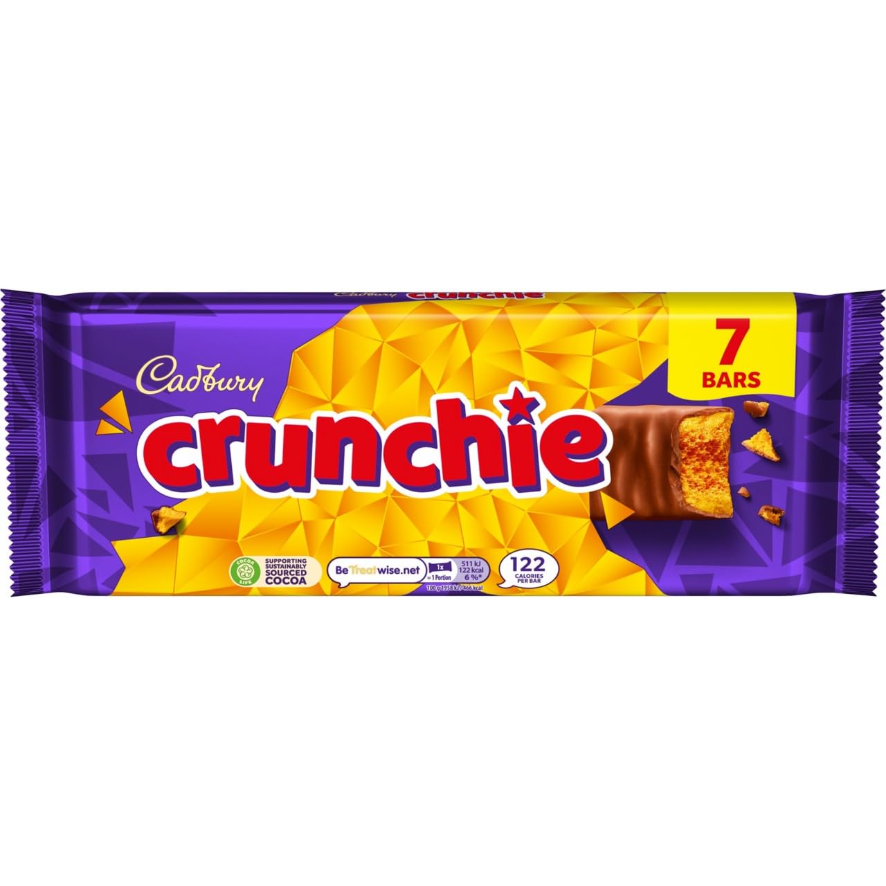 Cadbury Crunchie Milk Chocolate and Honeycomb Bars 26.1g (Pack of 7)