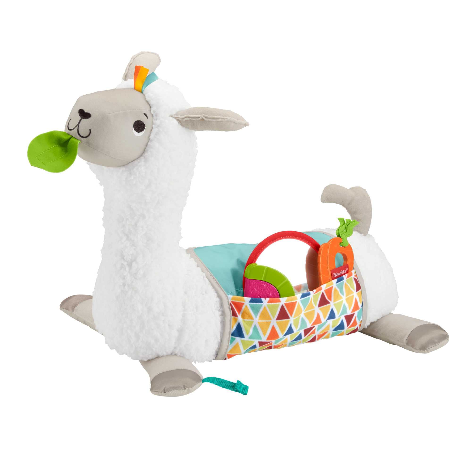 Fisher-Price Tummy Time Llama Plush - 4-in-1 Grow-with-Me Baby Toy for Sensory Play & Development