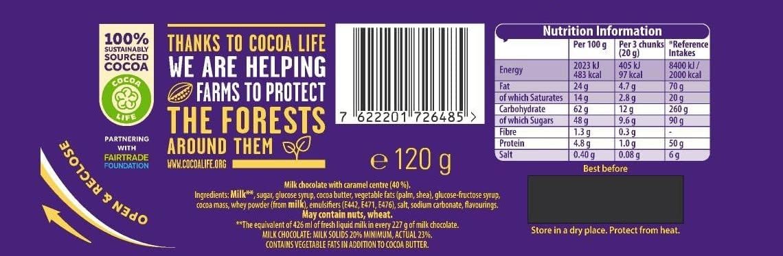 Cadbury Dairy Milk Caramel Chocolate Bar - Smooth Milk Chocolate with Gooey Caramel Centre | 120 g 2