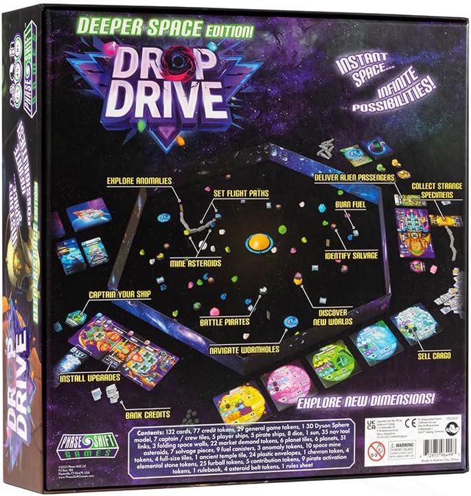 Phase Shift Games Drop Drive Deeper Space Edition Board Game