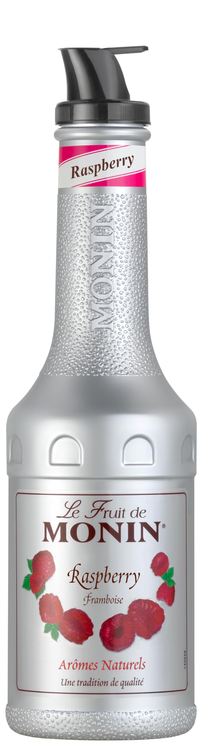 MONIN Raspberry Fruit Mix Puree - 50.1% Raspberry Puree | Vegan | 1L PET Bottle