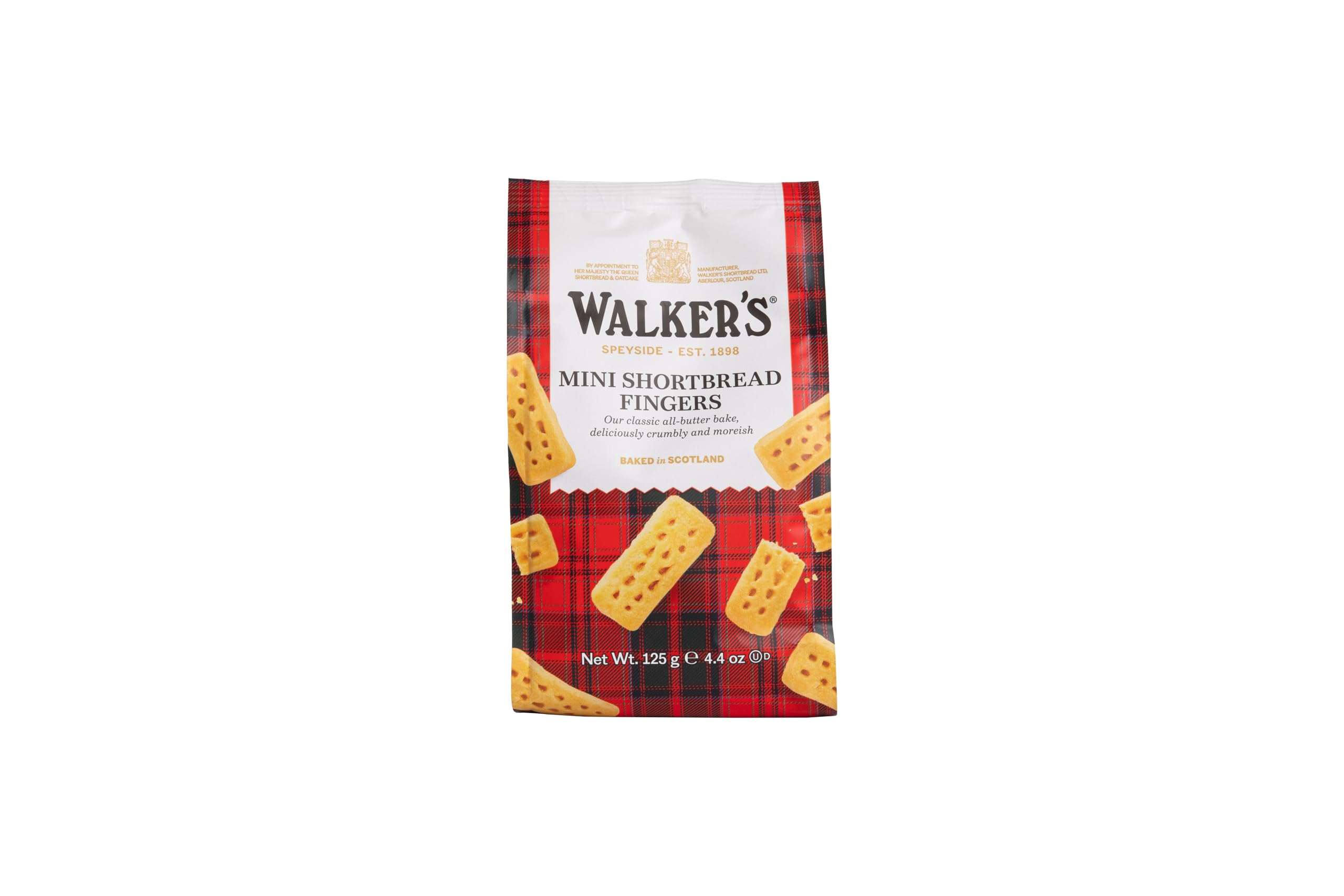 Walkers Shortbread Mini Fingers Bag, Pure Butter Scottish Biscuits, 125g