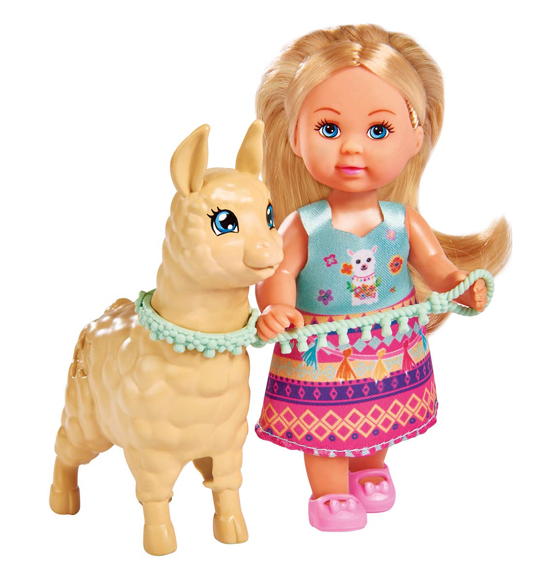 Simba Evi Love Doll with Alpaca and Lead - 12 cm, Ages 3+