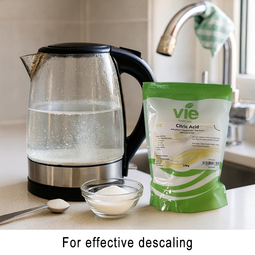 VIE Citric Acid - Pure Anhydrous Powder 1.8kg for Cleaning, Descaling & Home Use 5