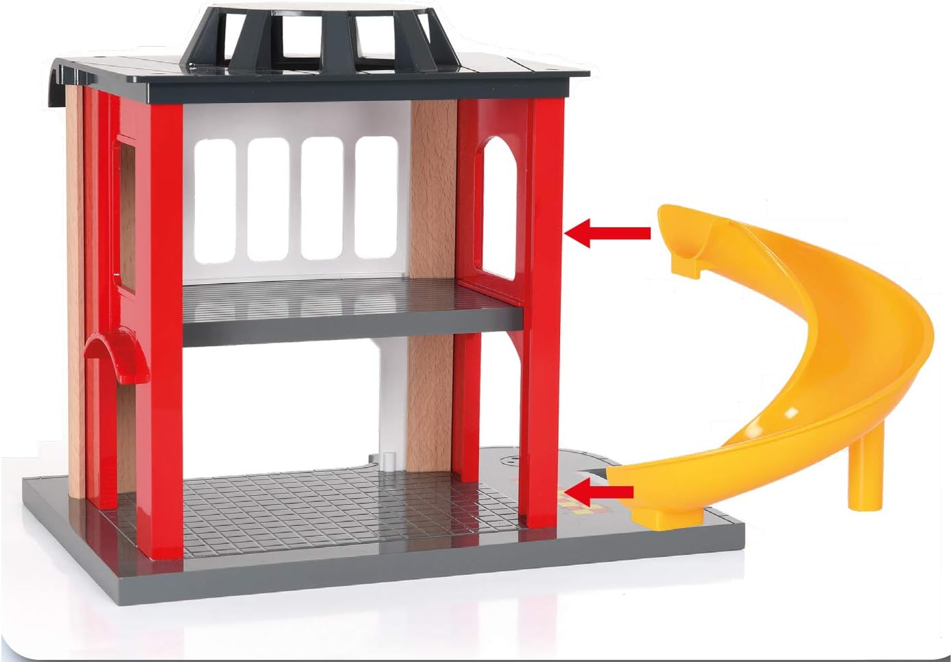 BRIO World Fire & Rescue Central Fire Station Playset - Compatible with BRIO Wooden Trains, Age 3+ 4
