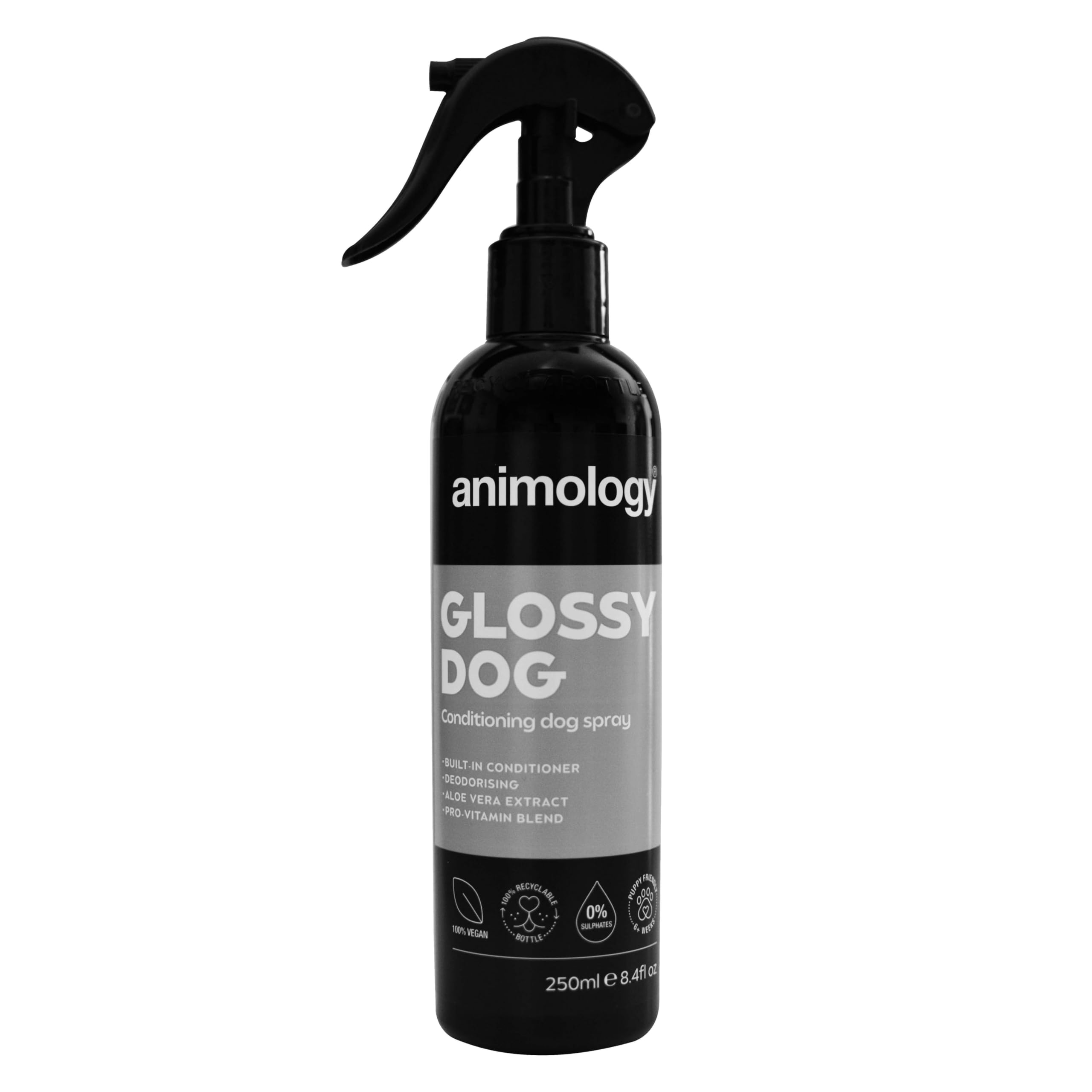 Animology Glossy Dog Conditioning Spray - Vitamin Enriched Aloe Vera | No-Rinse | 250 ml