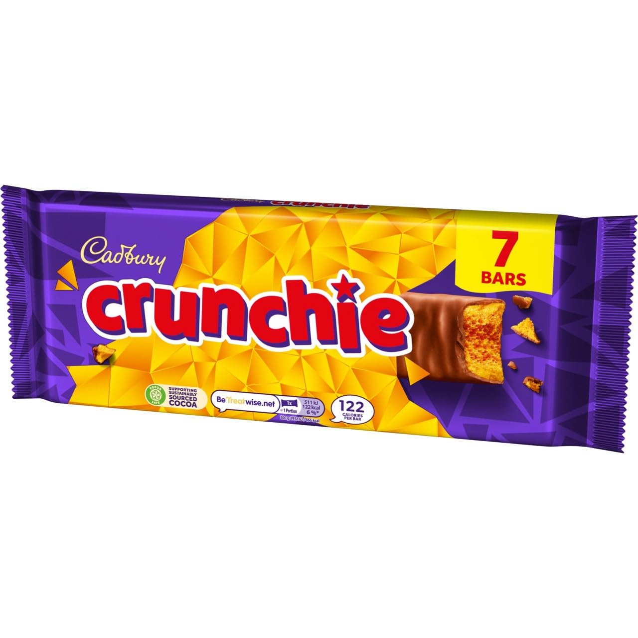 Cadbury Crunchie Milk Chocolate and Honeycomb Bars 26.1g (Pack of 7)