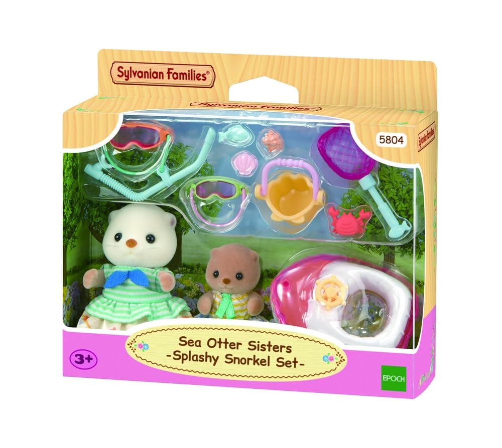EPOCH Sylvanian Families Sea Otter Sisters Splashy Snorkel Set | Ages 3+ | 10 Pieces 1