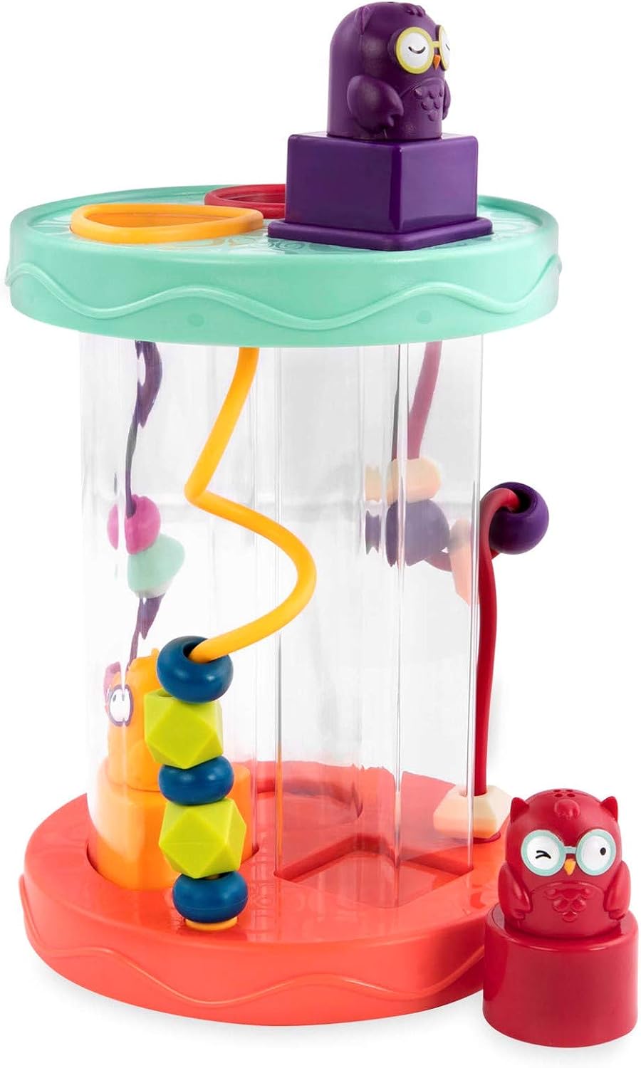 B. Toys Hooty-Hoo Owl Shape Sorter - Educational Baby Toy with Bead Maze & Whacky Sounds