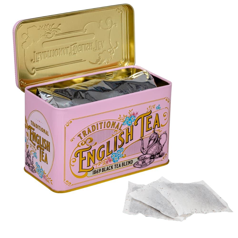 New English Teas Vintage Victorian Pink Tea Tin with 40 English Breakfast Teabags | 220g 3