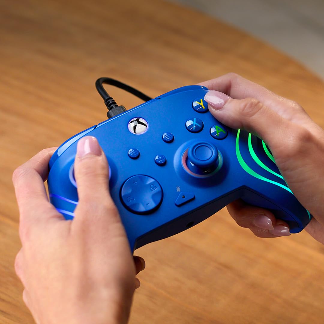 Turtle Beach Afterglow Wave Blue Wired RGB Gaming Controller with Mappable 2