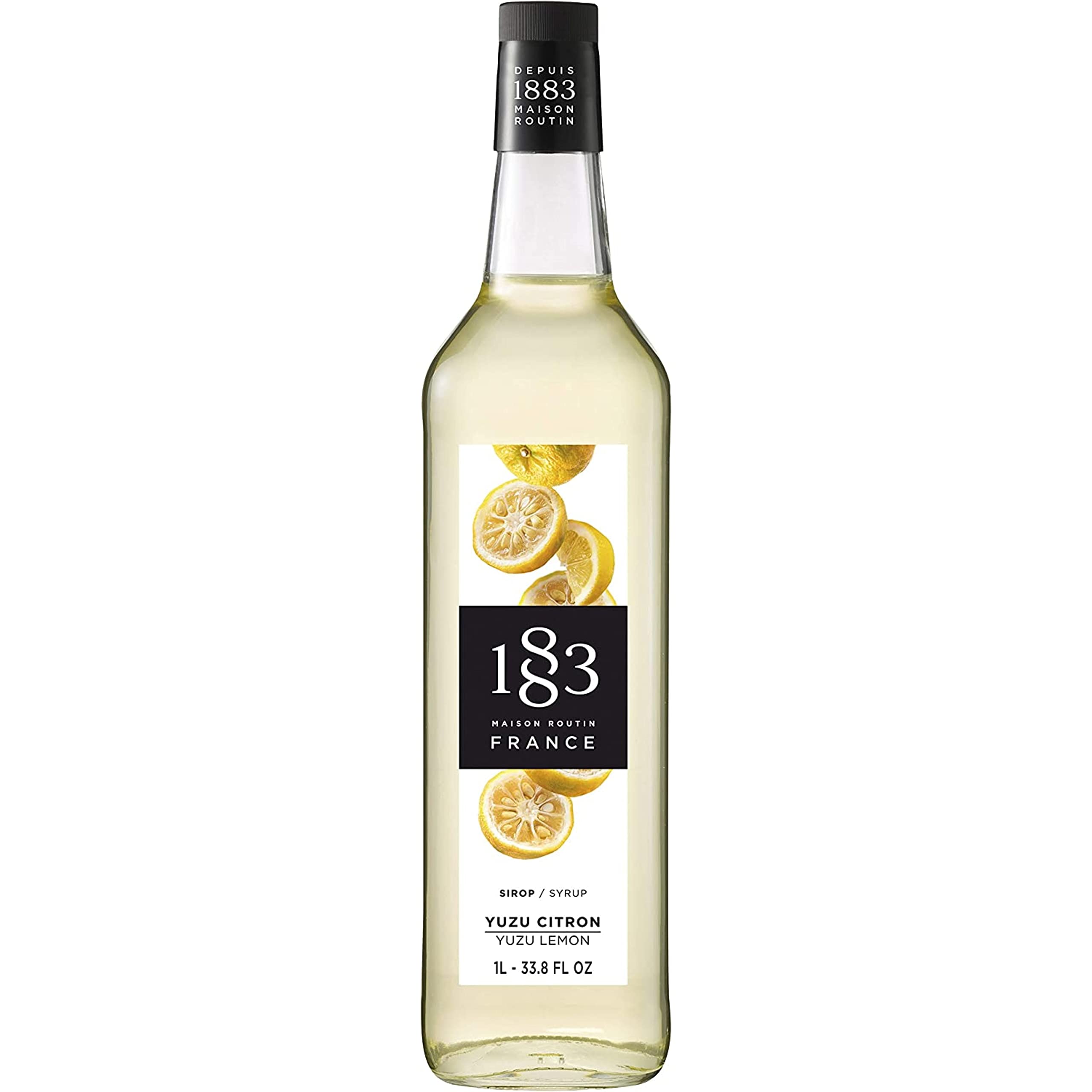 1883 MAISON ROUTIN Premium Yuzu Lemon Syrup for Cocktails & Mocktails | 1 L | Made in France