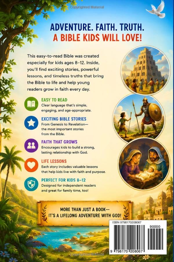Natan Bible Tales Kids Bible: 50 Illustrated Old and New Testament Stories - Ages 8-12, Paperback