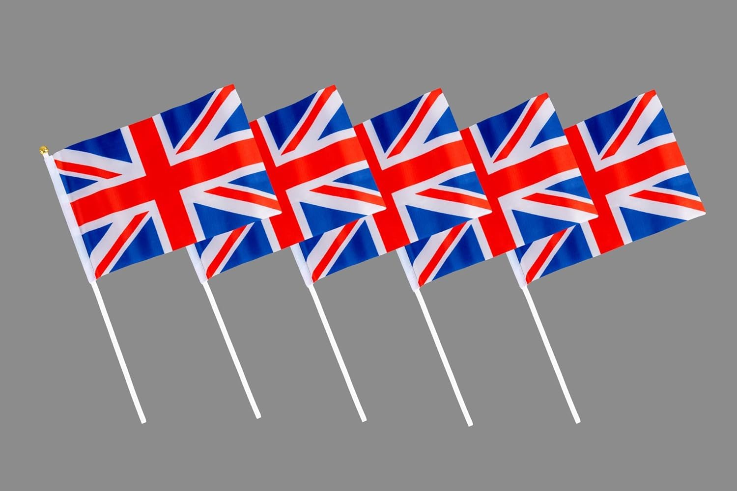 SHATCHI 6pcs Union Jack Hand Flags - 100% Polyester Waving Flags for Royal Events & Parties 8