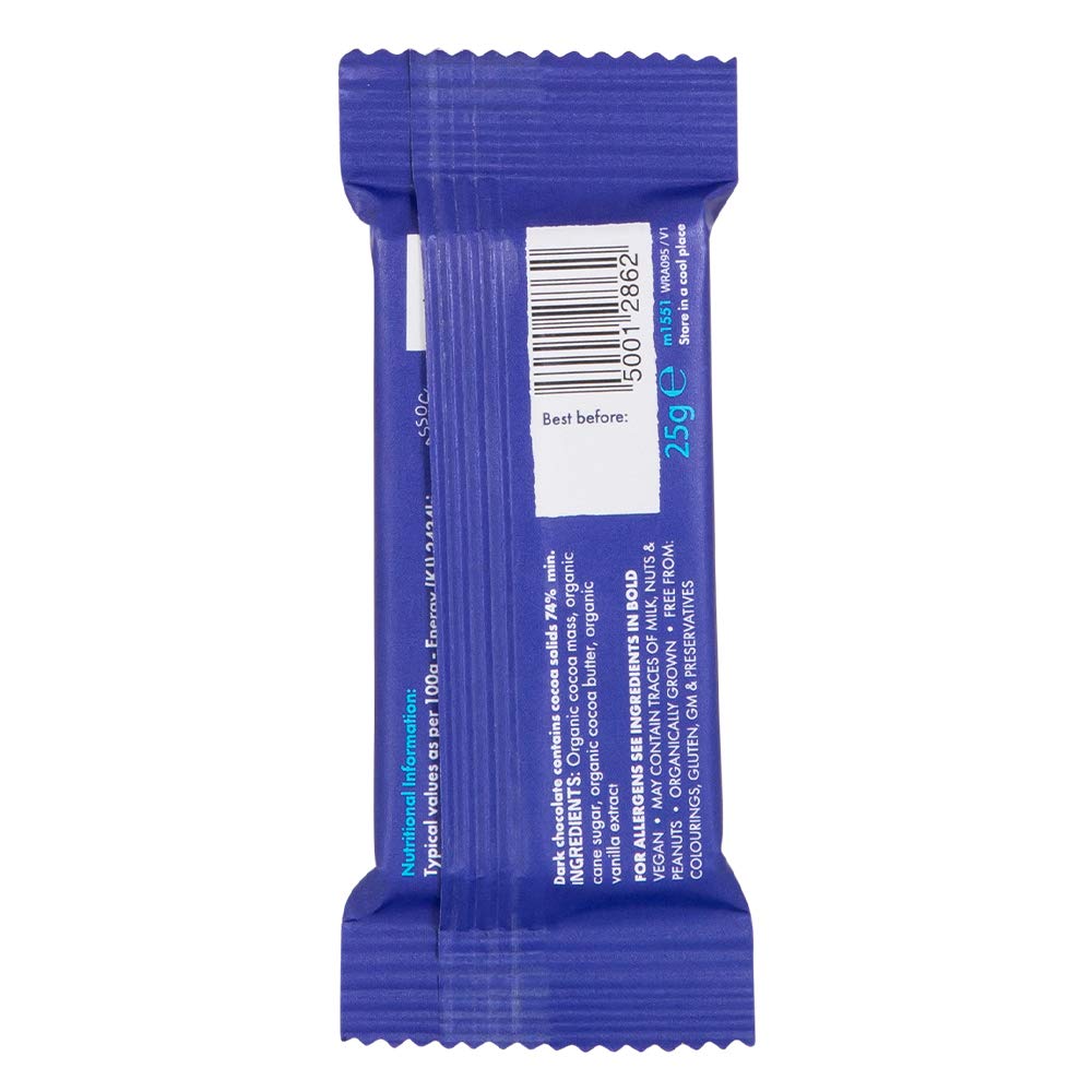 Montezuma - FitzRoy 74% Cocoa Dark Chocolate Mini Bar, Organic, Vegan, Gluten-Free 8