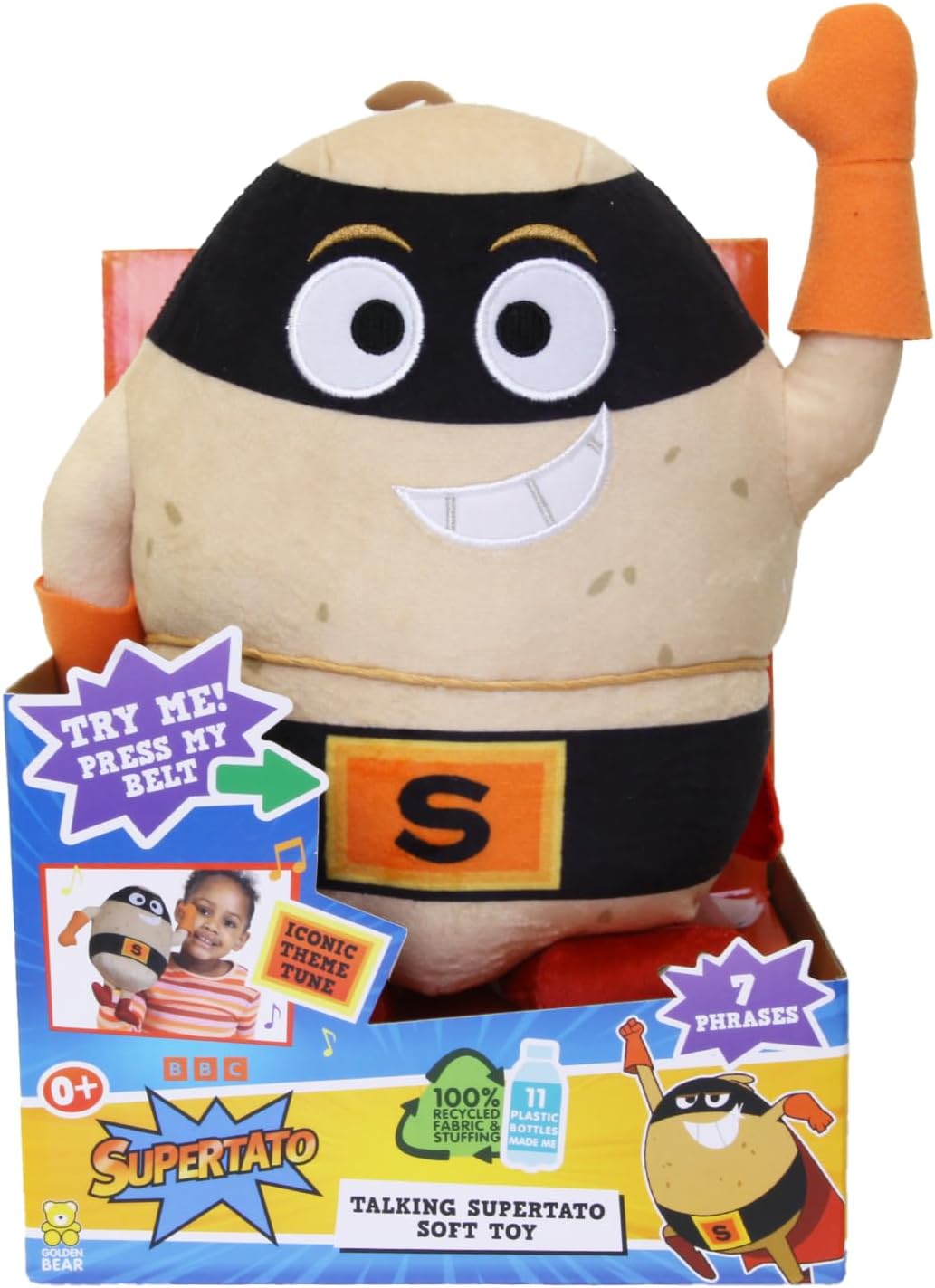 Supertato Talking Plush Toy - Superhero Cape & Sound Effects from CBeebies