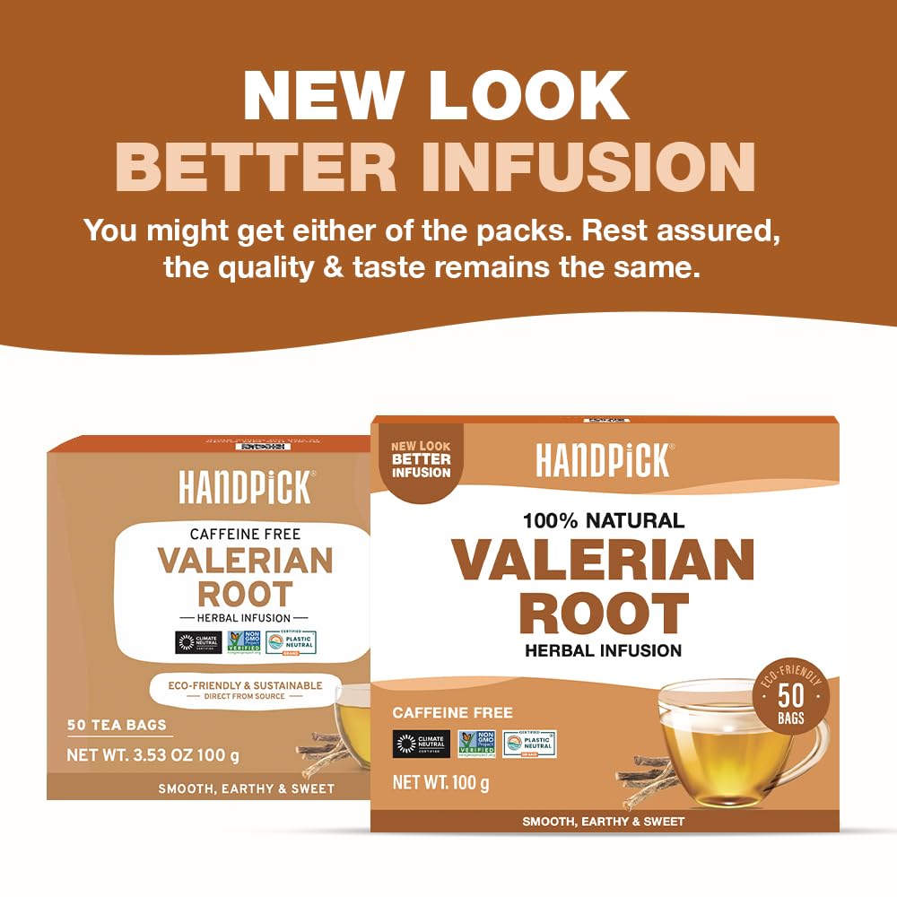 HANDPICK Valerian Root Tea Bags (Valeriana) 50 Count | Non-GMO, Caffeine-Free Herbal Tea 4