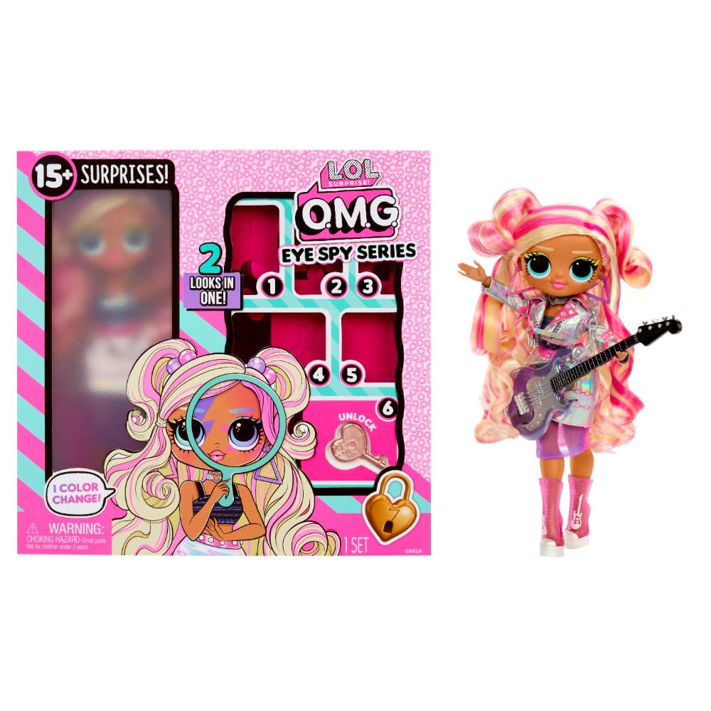 L.O.L. Surprise! OMG Eye Spy Series Rockstar Doll | Interactive Clues | Color-Change Surprises | Includes Fashions & Accessories