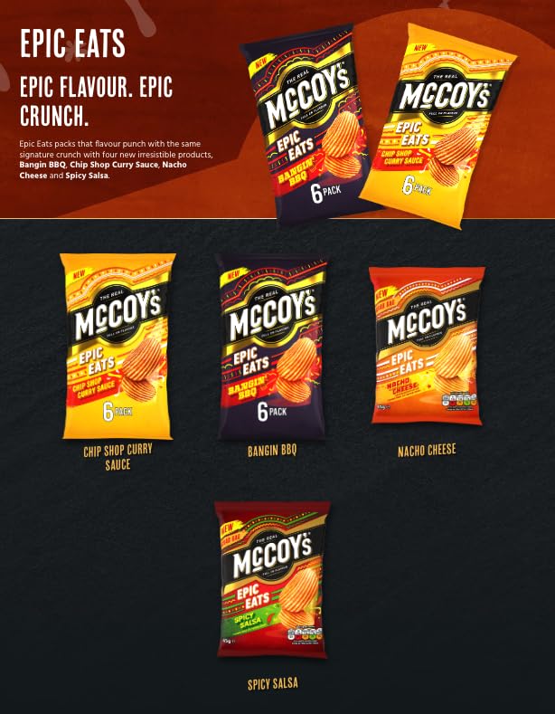 McCoys CHEDDAR & ONION Grab Bag Crisps 45g (Multipack of 36) 5