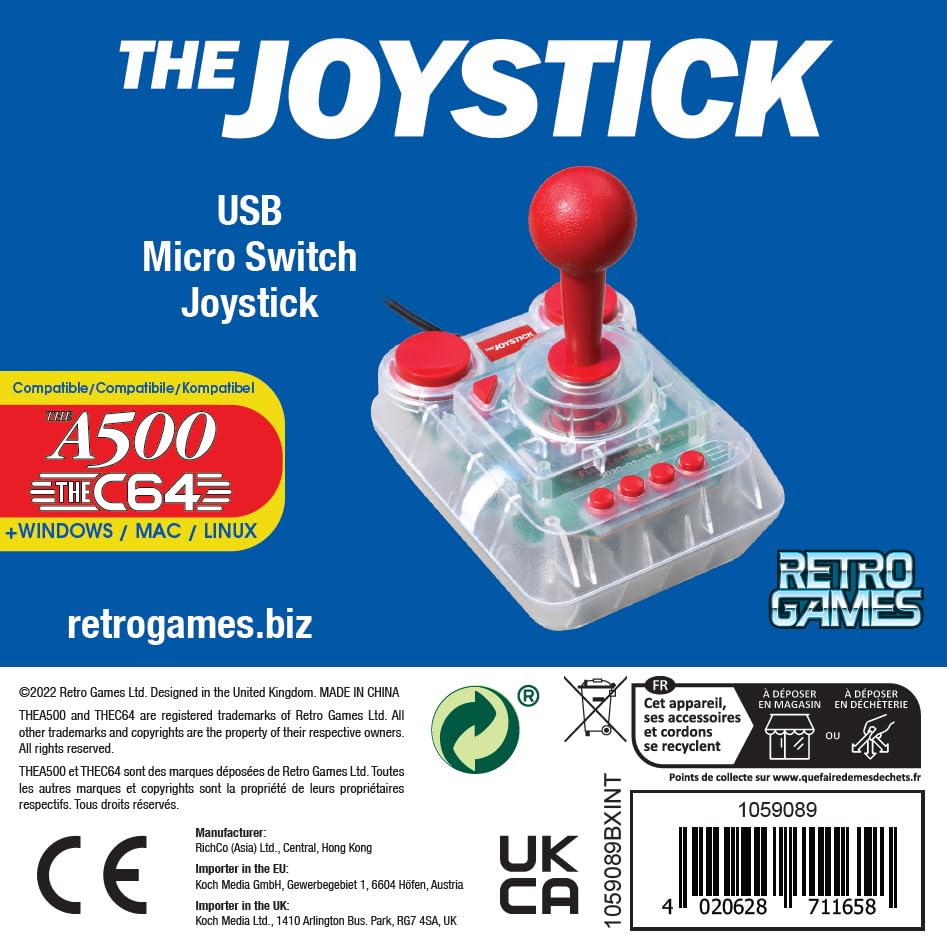 C64 Micro Switch Joystick - Clear for Commodore 64, PC, Mac, Linux 4