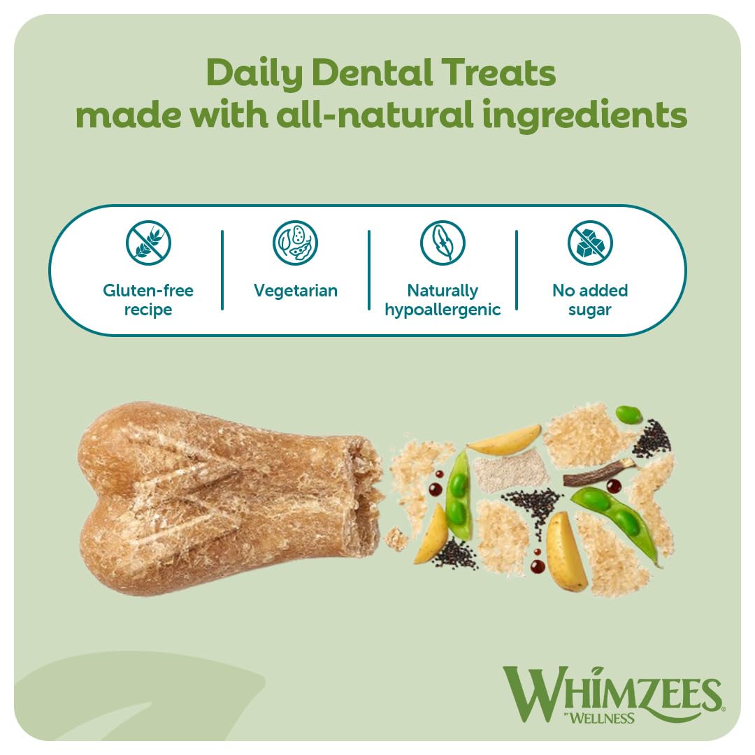 WHIMZEES Rice Bone Dental Sticks - Medium/Large Dogs (9 Count) | Grain Free, Vegetarian, Rawhide-Free 3
