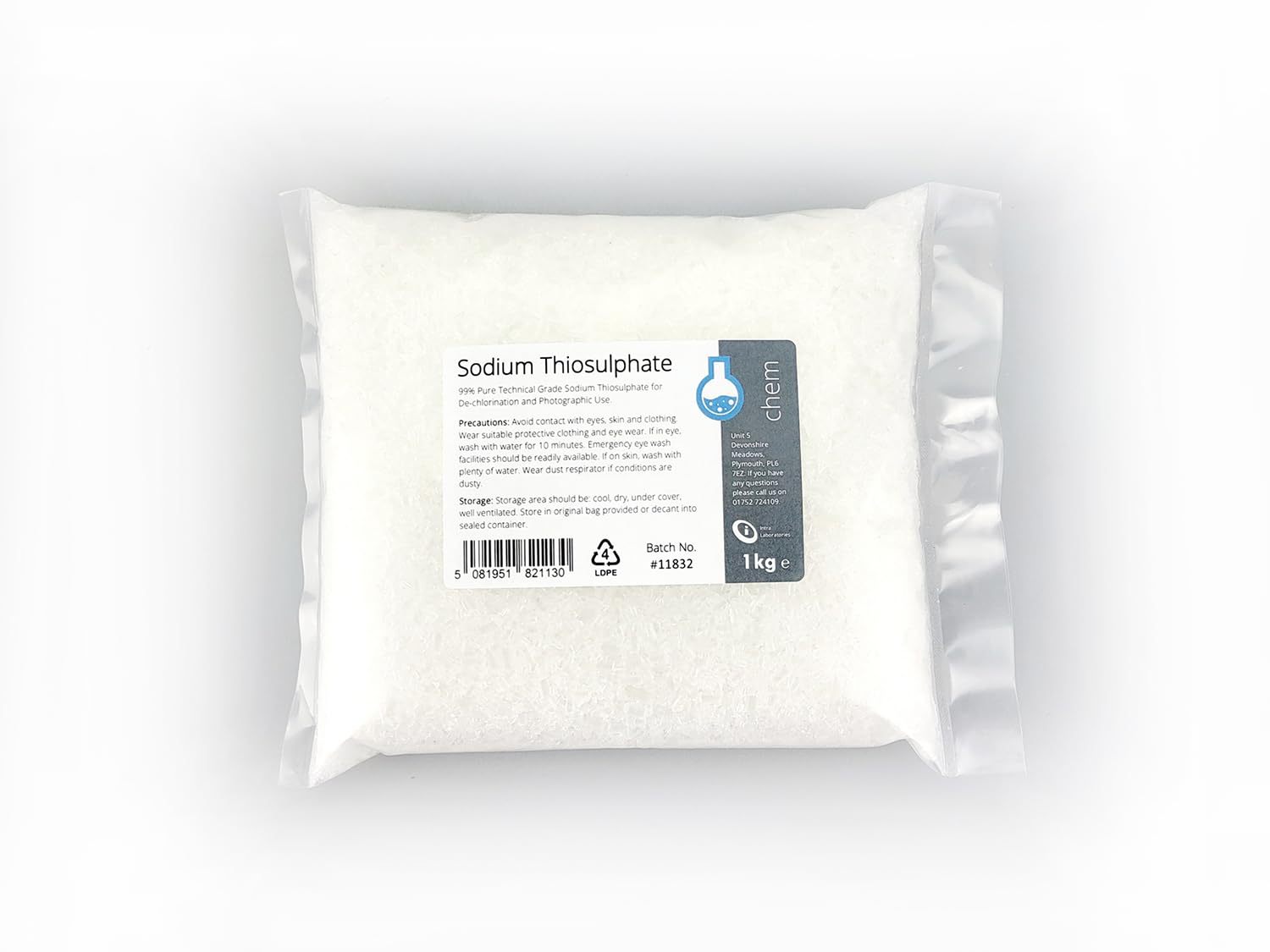 Intralabs Sodium Thiosulphate 1kg Crystals - Aquarium & Pool Dechlorinator | Photographic Fixer 1