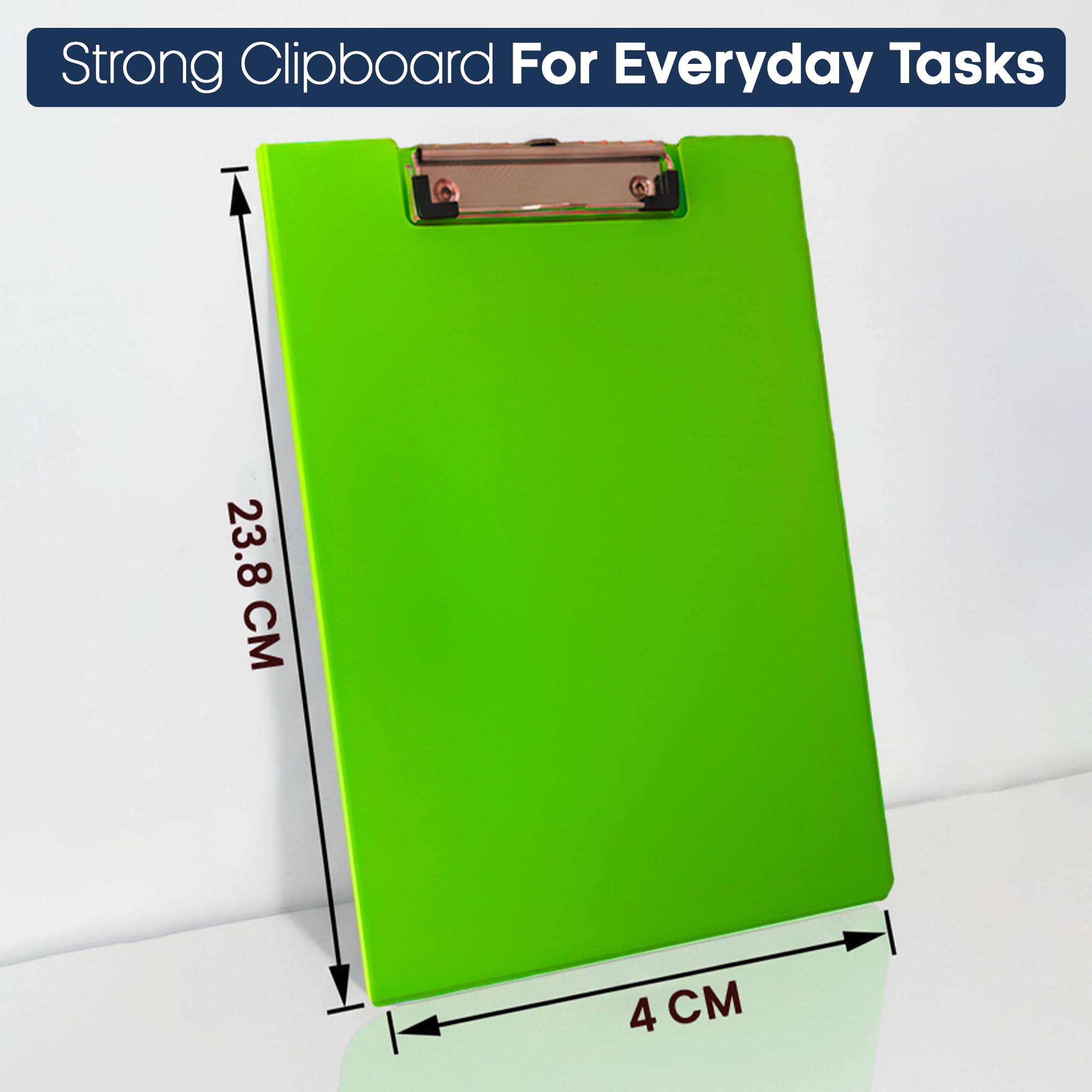 SECO A4+ PVC Coated Folding Clipboard with Heavy Duty Clip - Pack of 4 Assorted Colors 2