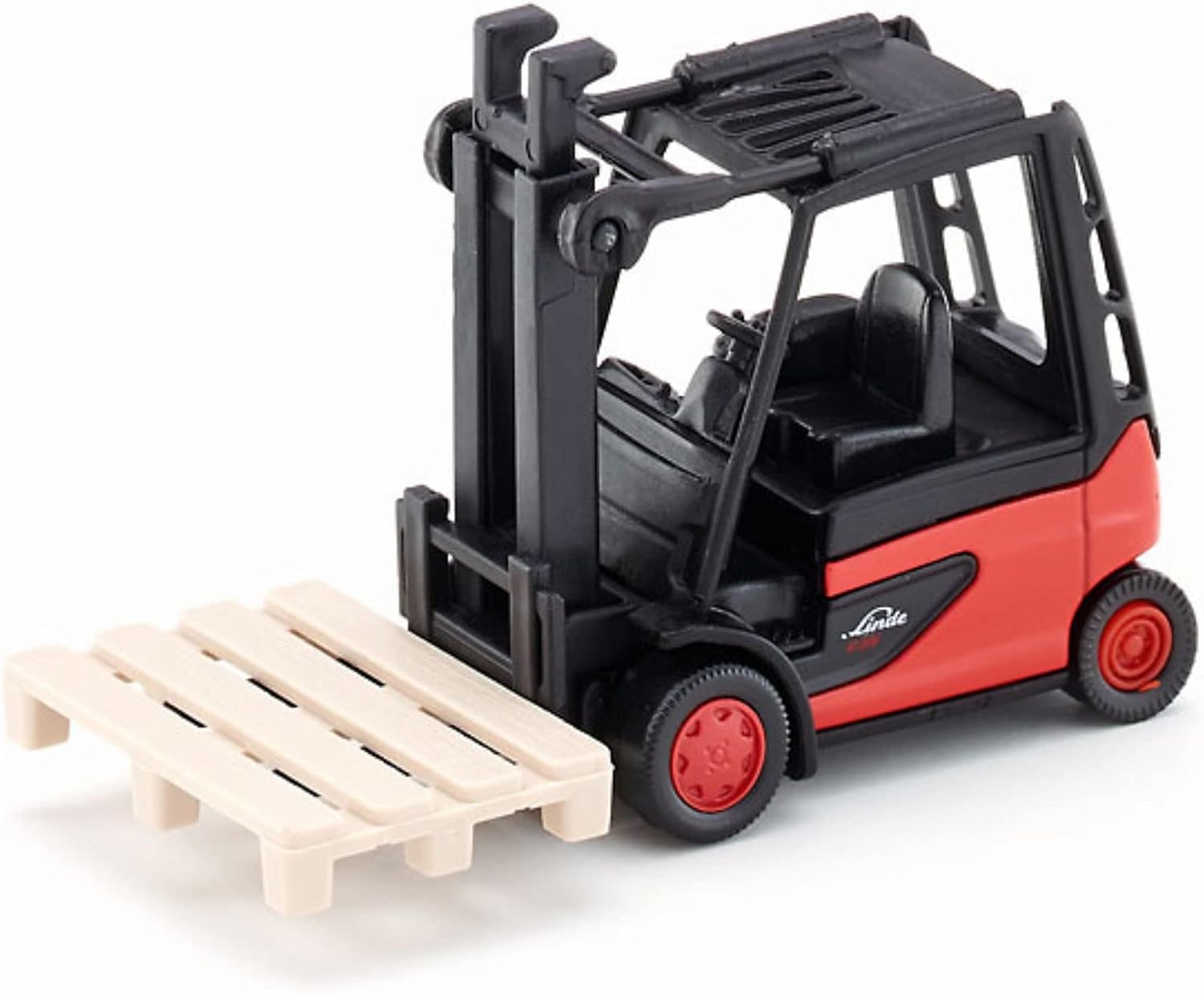 Siku 1311 Linde Forklift Truck - Movable Fork & Mast, Metal/Plastic, Red/Black